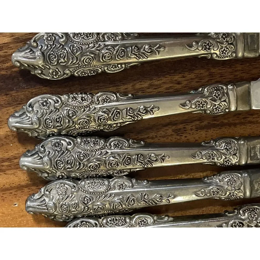 Vintage FB Rogers & Sons French Rose 70 Pc Flatware Set Stainless Steel